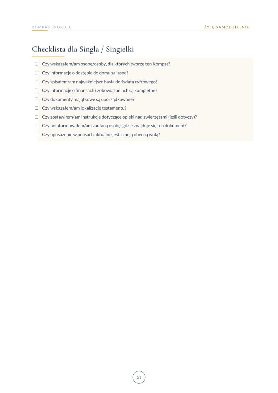 Strona ebooka z checklistą