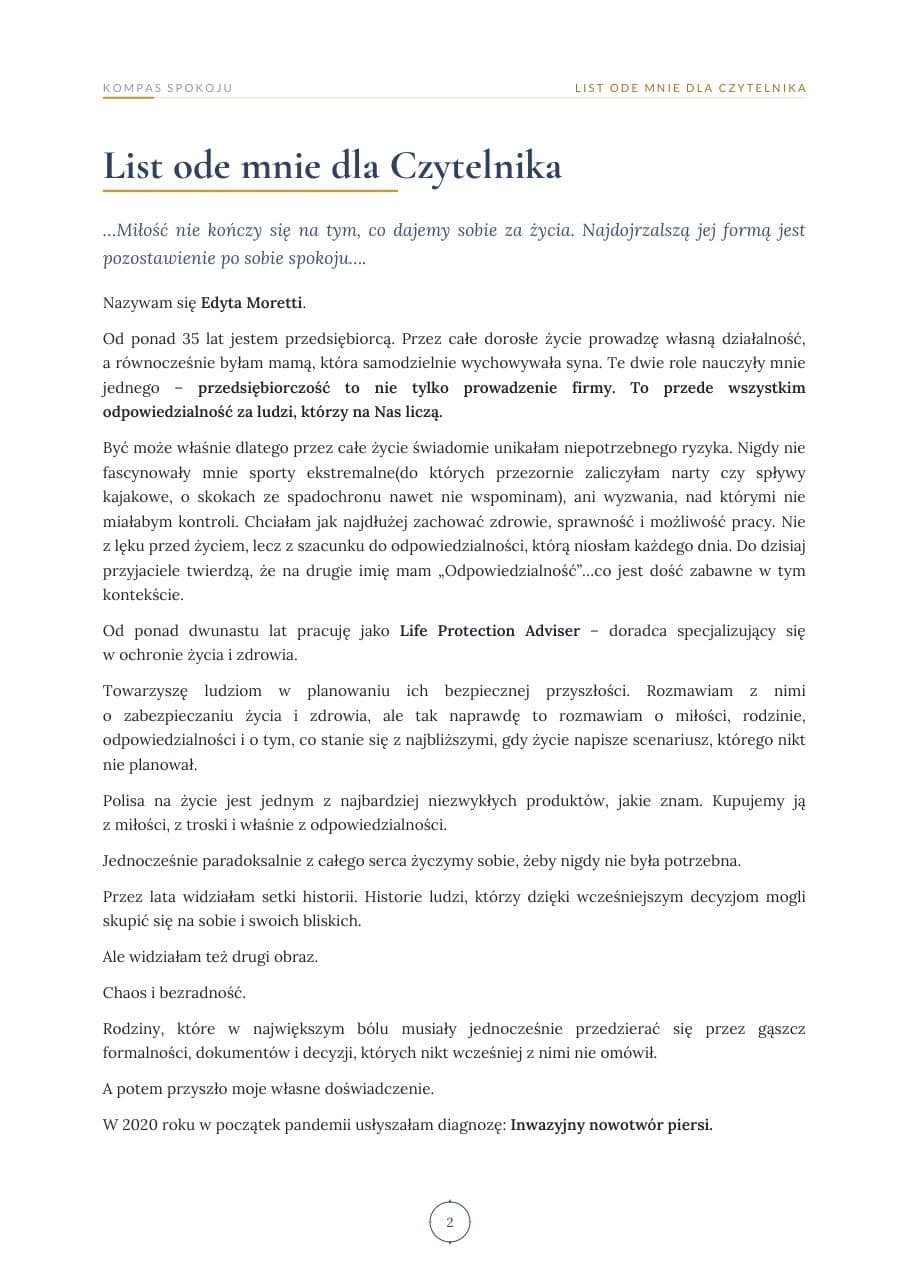 Strona ebooka: List ode mnie dla Czytelnika